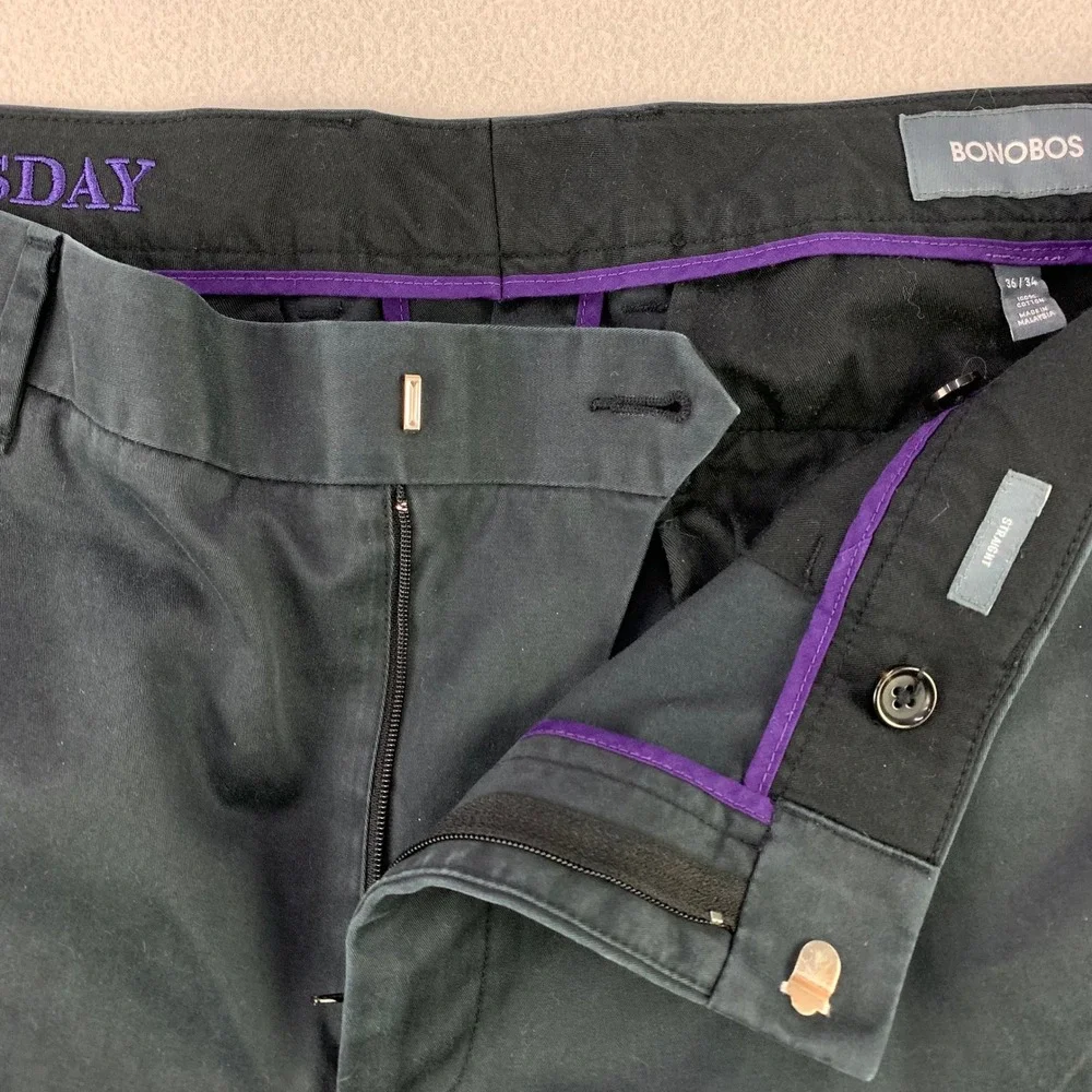 Bonobos Tuesday Chino Pants Mens 36x34 Navy Straight Leg Casual Workwear Preppy
